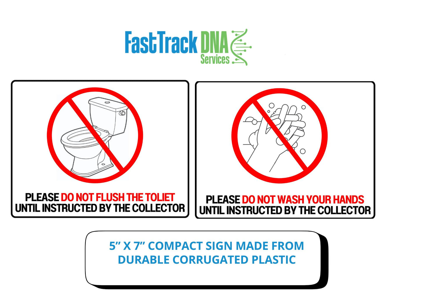 DOT Drug Testing Signs – Do Not Flush / Do Not Wash Hands (Bathroom Compliance Sign)