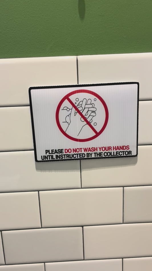 DOT Drug Testing Signs – Do Not Flush / Do Not Wash Hands (Bathroom Compliance Sign)